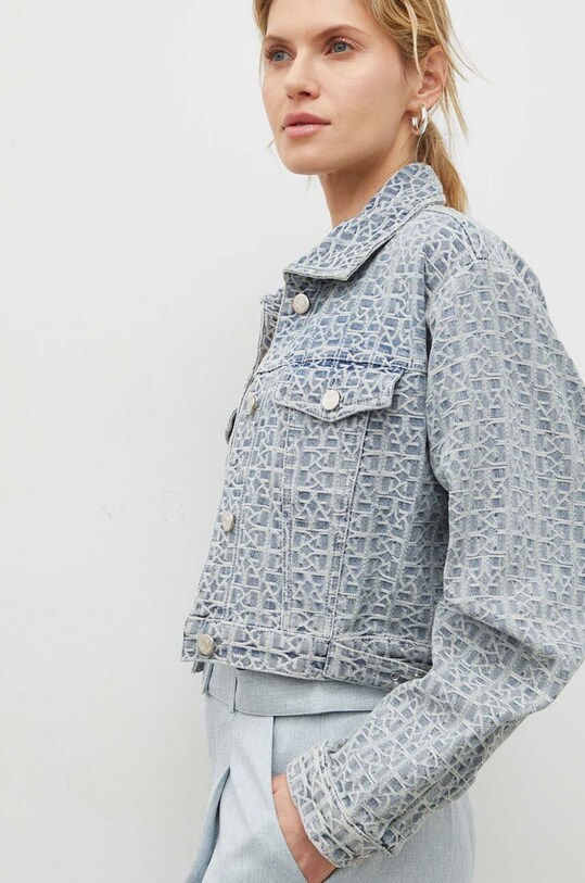 Gestuz geacă din denim albastru 10908697