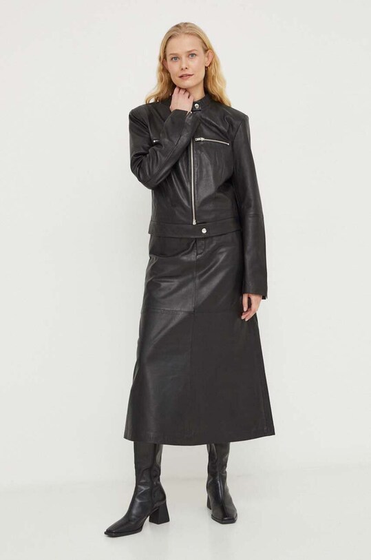 Gestuz kurtka skórzana 10908764 czarny SS24