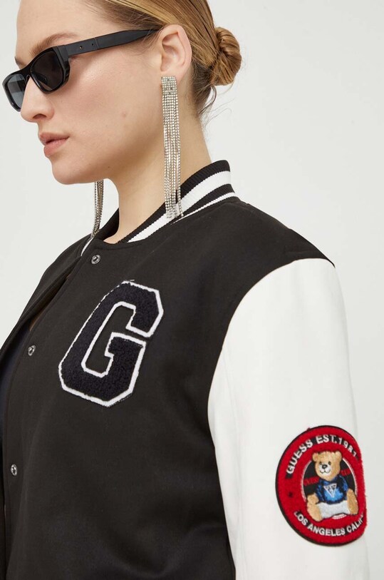Guess geaca bomber negru W4RL56.KCD20