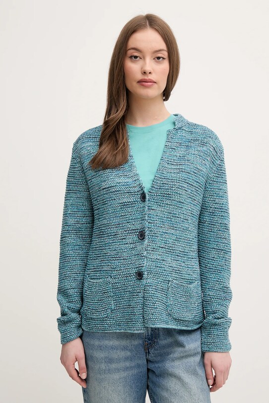 United Colors of Benetton kardigan bawełniany turkusowy 1494D6833