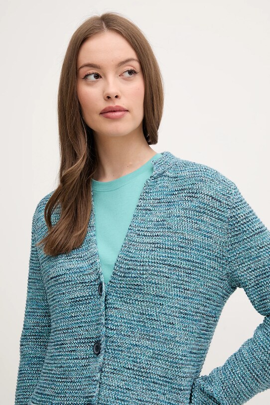 United Colors of Benetton kardigan bawełniany turkusowy 1494D6833