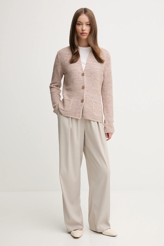 Бавовняний кардиган United Colors of Benetton 1494D6833 бежевий SS25