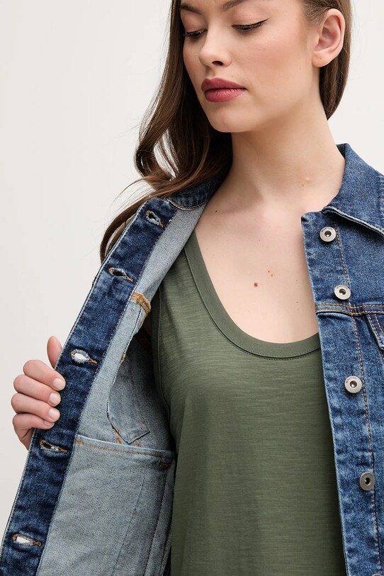 United Colors of Benetton kurtka jeansowa 21TBDN00N niebieski
