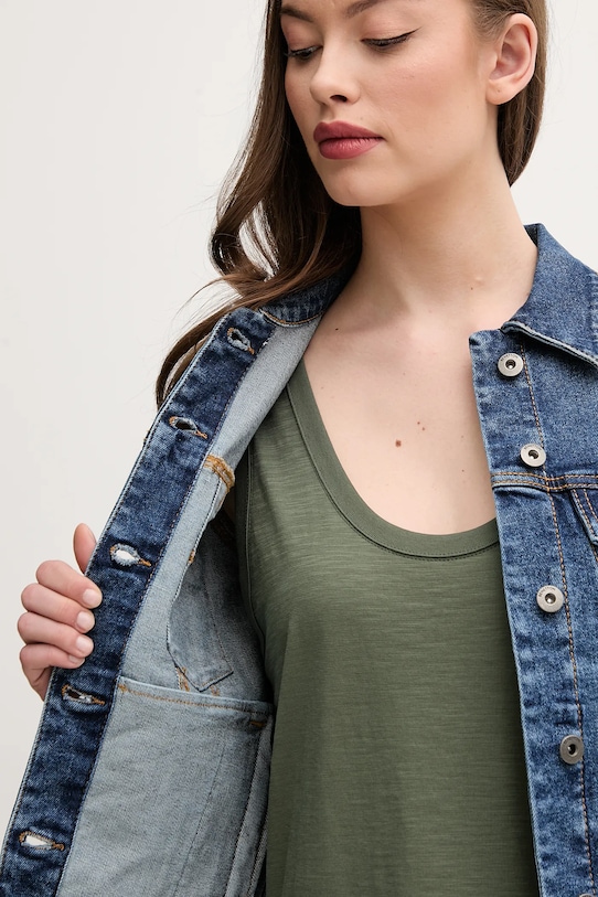 United Colors of Benetton kurtka jeansowa 21TBDN00N niebieski