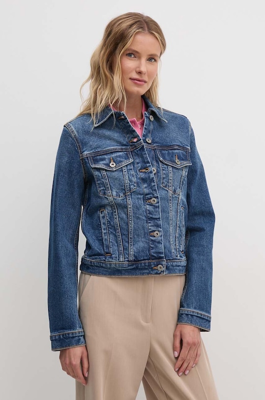 United Colors of Benetton kurtka jeansowa niebieski 21TBDN00N