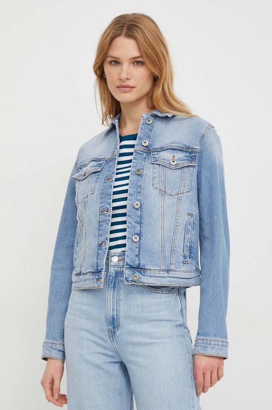 United Colors of Benetton geaca jeans necaptusit albastru 21TBDN00N
