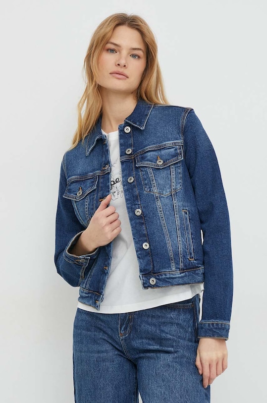 United Colors of Benetton geaca jeans necaptusit bleumarin 21TBDN00N