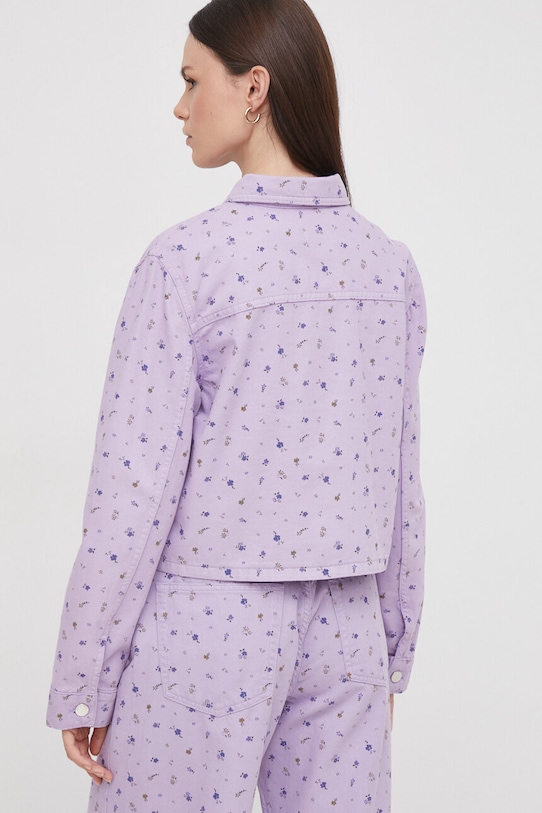 Odzież United Colors of Benetton kurtka jeansowa 24P2DN05H fioletowy