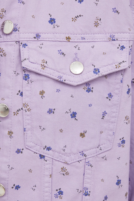 United Colors of Benetton kurtka jeansowa 24P2DN05H fioletowy