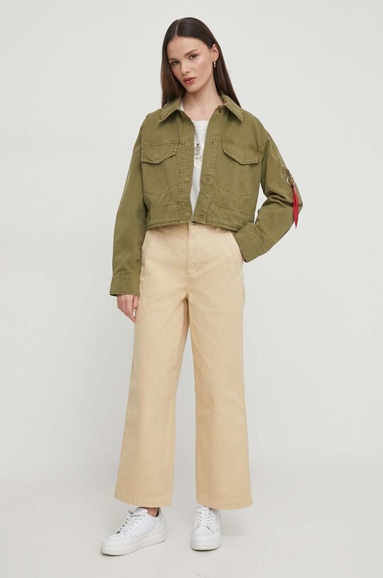 Alpha Industries jacheta de bumbac 136017 verde SS24