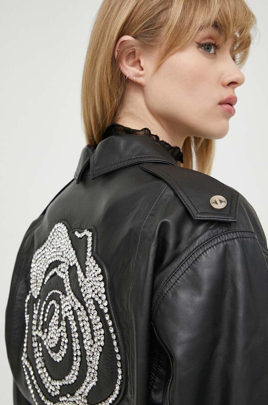 Δερμάτινο jacket Blugirl Blumarine RA4066.P0356 μαύρο