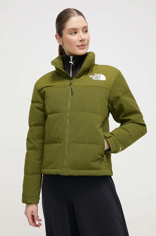 The North Face geaca de puf cu captuseala verde NF0A870RPIB1