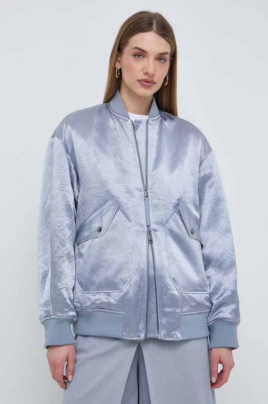 Max Mara Leisure geacă bomber cu captuseala albastru 2416481038600