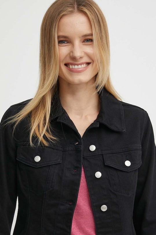 Sisley geacă din denim negru 2TLALN04A