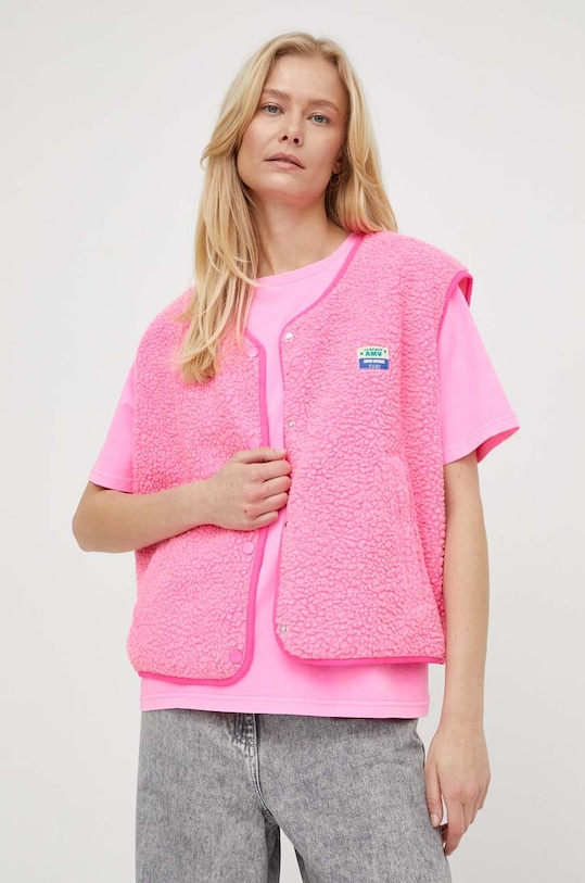 American Vintage bezrękawnik VESTE AMPLE różowy HOK16BE24