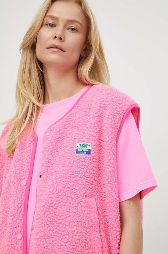 American Vintage bezrękawnik VESTE AMPLE HOK16BE24 różowy