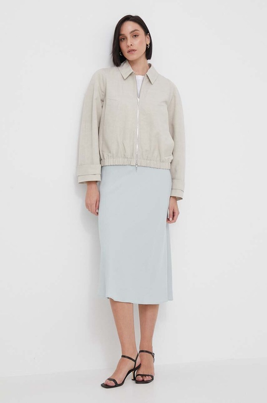 Calvin Klein kabát vászonkeverékből nem szigetelt szürke K20K206588