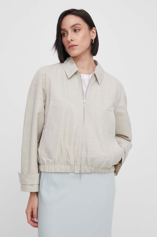 Куртка с примесью льна Calvin Klein K20K206588 серый SS24