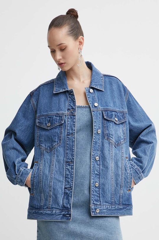 Abercrombie & Fitch geacă din denim necaptusit albastru KI144.3326.211