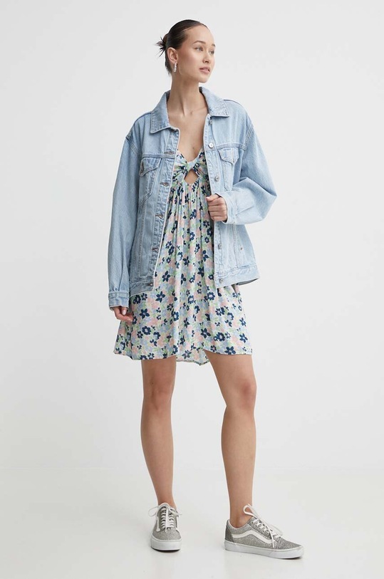 Rifľová bunda Abercrombie & Fitch KI144.4042.280 modrá SS24