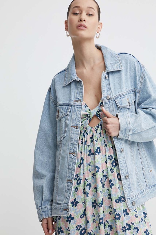 Rifľová bunda Abercrombie & Fitch KI144.4042.280 modrá