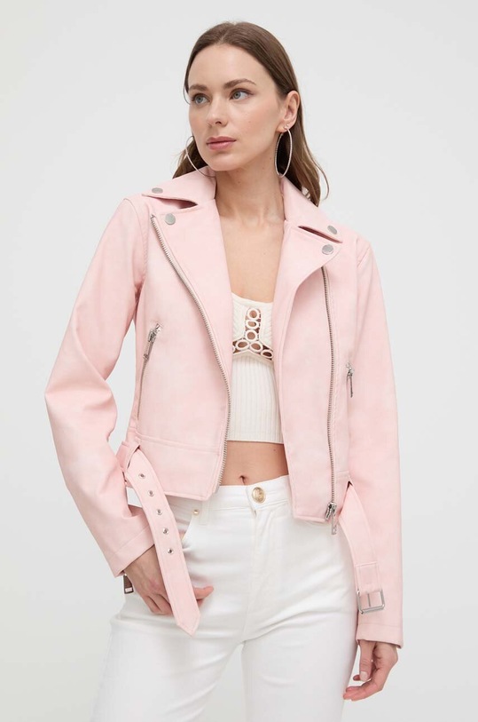 Куртка Guess лицьова шкіра рожевий W4GL19.WG0Z0