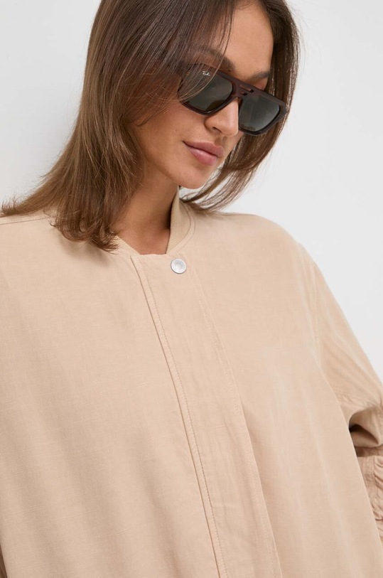 Guess kurtka bomber z domieszką lnu ODESSA W4GN56.WG8N0 beżowy