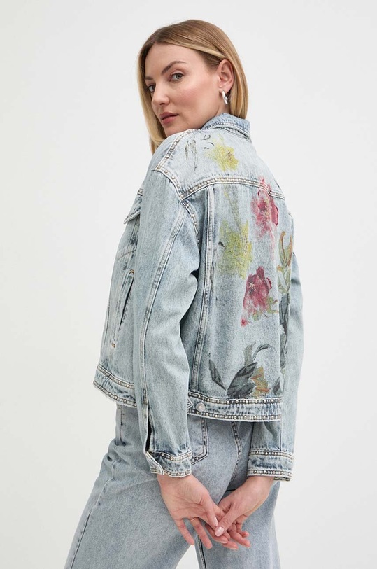 Džínová bunda Guess CLARA bez kapuce modrá W4GN91.D4VII