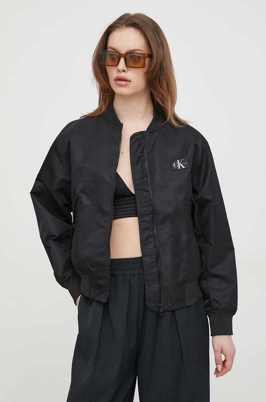 Bomber bunda Calvin Klein Jeans nezateplené černá J20J223034