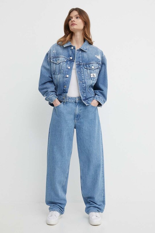Calvin Klein Jeans geacă din denim J20J222787 albastru SS24