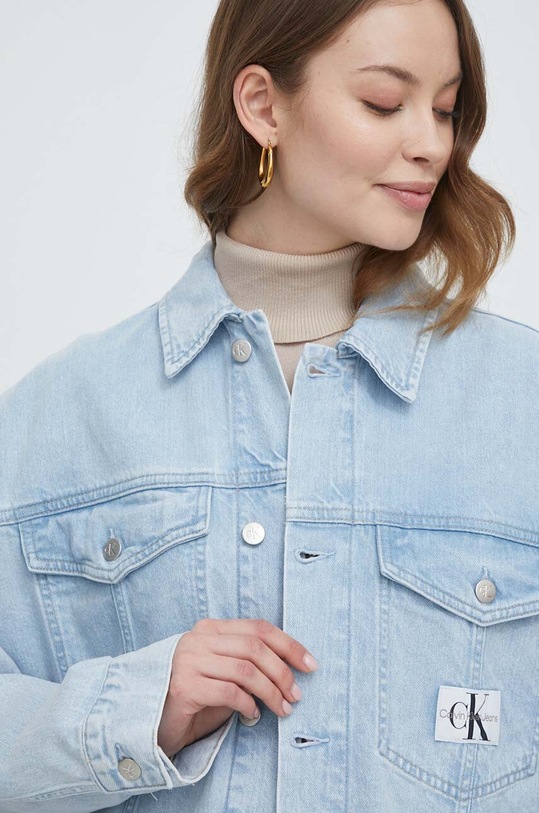 Džínová bunda Calvin Klein Jeans modrá J20J222791