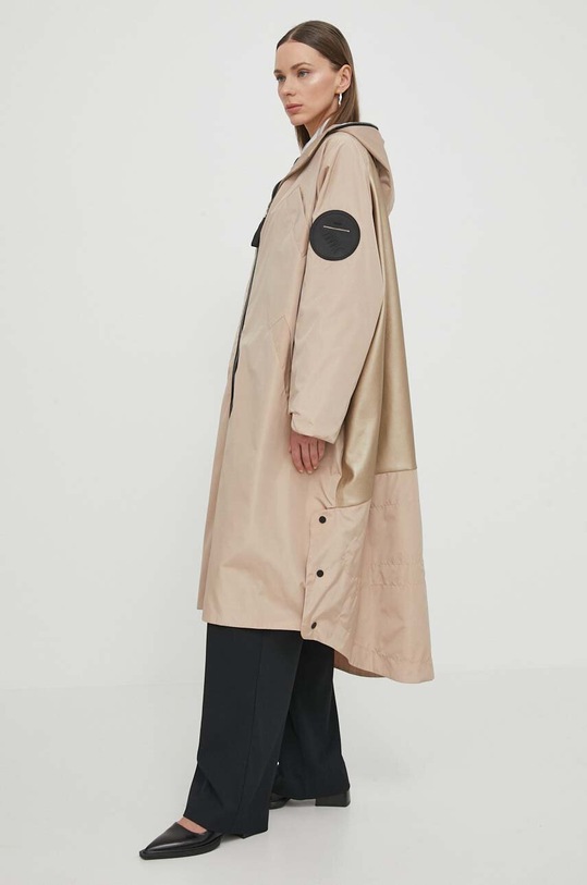 Μπουφάν MMC STUDIO απομίμηση λείου δέρματος μπεζ WINDLONG.COAT