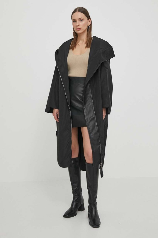 MMC STUDIO geaca WINDLONG.COAT negru SS24