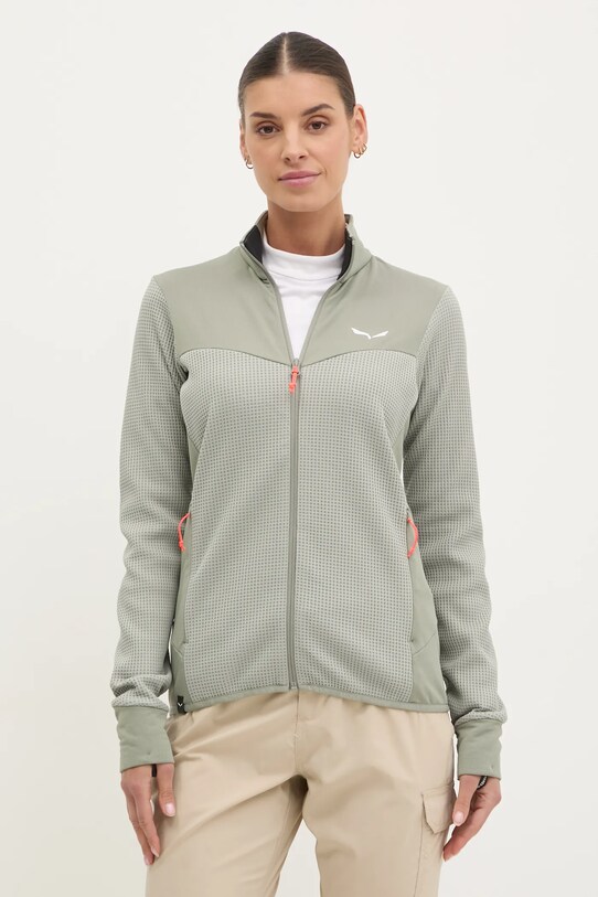 Sportska dukserica Salewa Puez Waffle Hybrid bez kapuljače zelena 00.0000028860