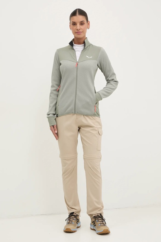 Sportska dukserica Salewa Puez Waffle Hybrid 00.0000028860 zelena AW25