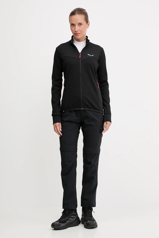 Sportovní mikina Salewa Puez Waffle Hybrid 00.0000028860 černá AW25