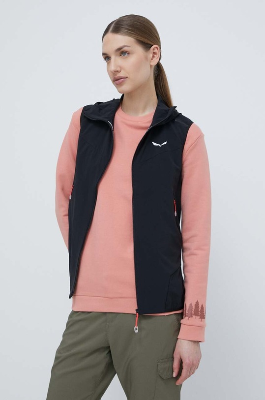 Спортивна безрукавка Salewa Pedroc Durastretch з капюшоном чорний 00.0000028573