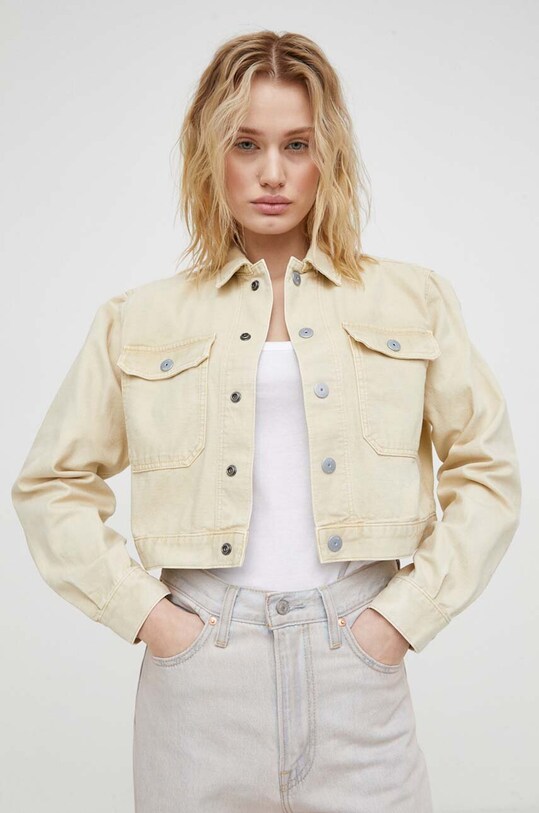 G-Star geacă din denim necaptusit bej D24349.D491