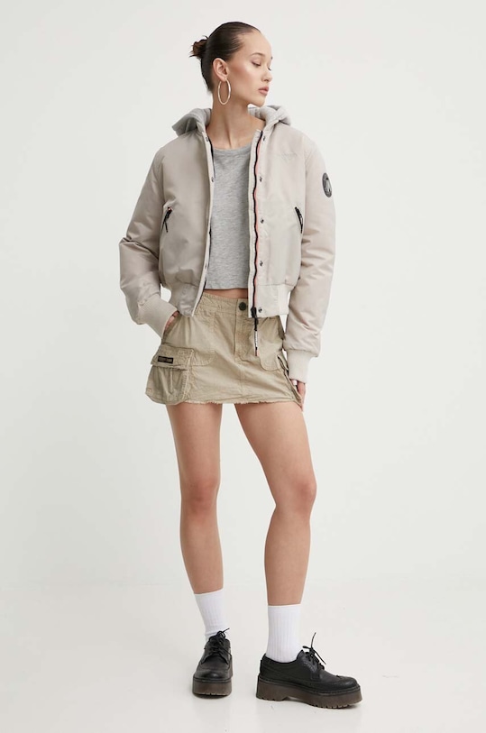 Superdry kurtka bomber W5011654A.7MO szary SS24