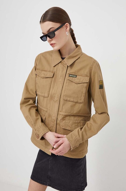 Superdry jacheta de bumbac cu captuseala verde W5011671A.8TU