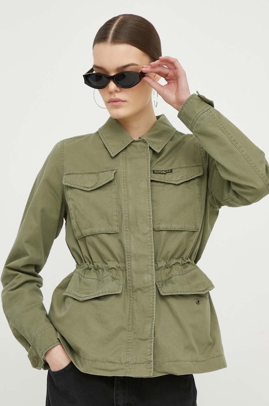 Bavlněná bunda Superdry nezateplené zelená W5011671A.SA2