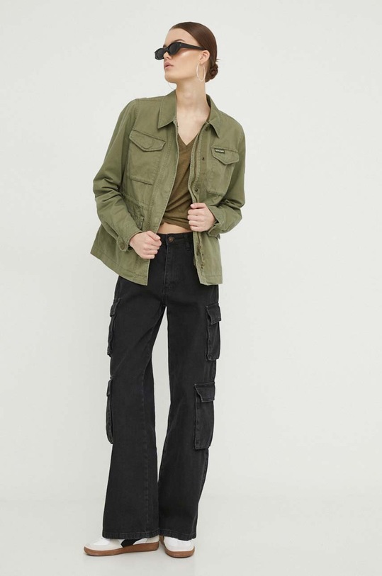Bavlněná bunda Superdry W5011671A.SA2 zelená SS24