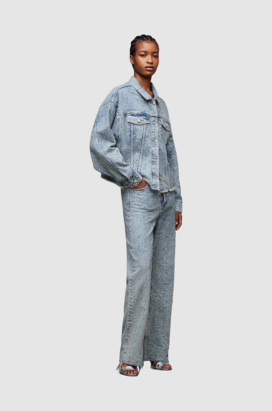 AllSaints kurtka jeansowa PIPER CRYSTAL WO066Z