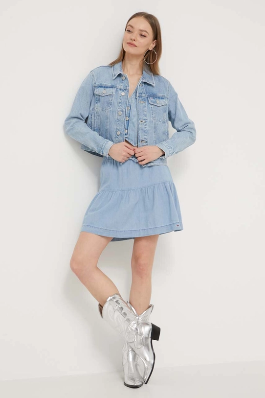 Tommy Jeans geacă din denim DW0DW17661 albastru SS24