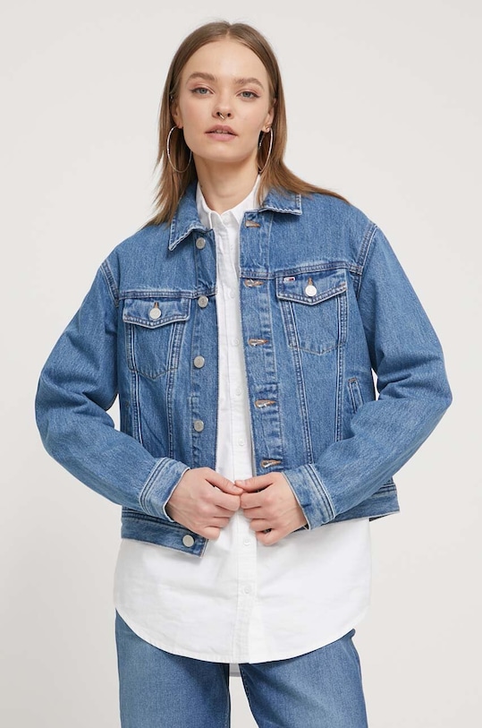 Džínová bunda Tommy Jeans riflovina modrá DW0DW17663