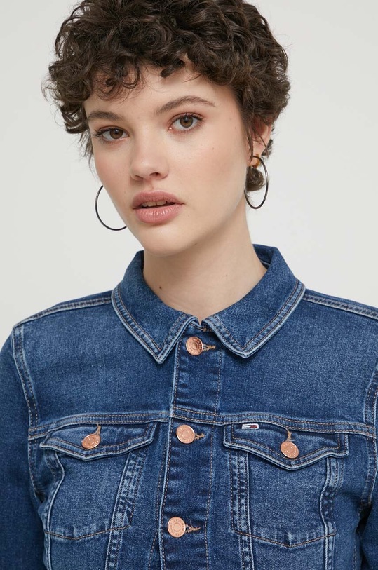 Rifľová bunda Tommy Jeans tmavomodrá DW0DW17959