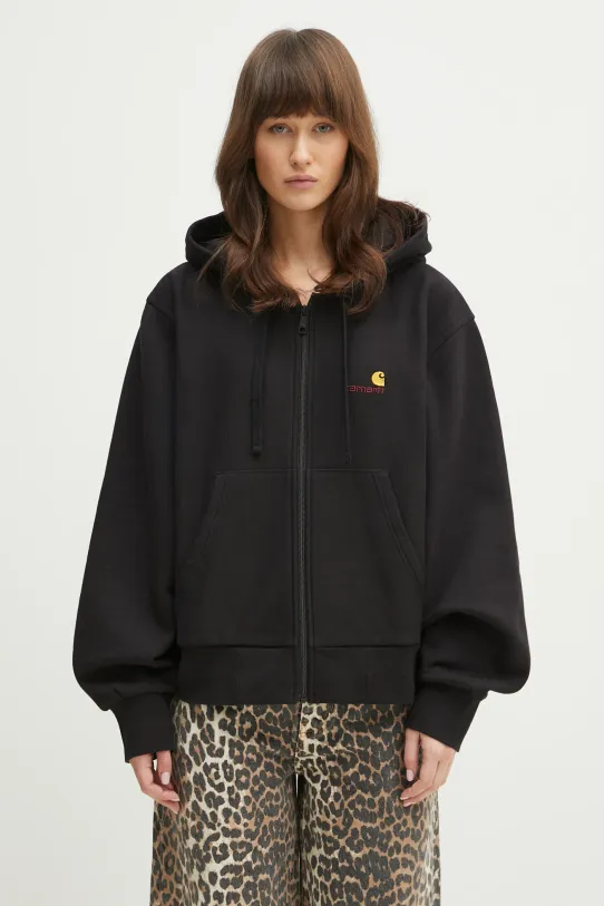 Кофта Carhartt WIP Hd American Scr. Jacket с капюшоном чёрный I033057.89XX