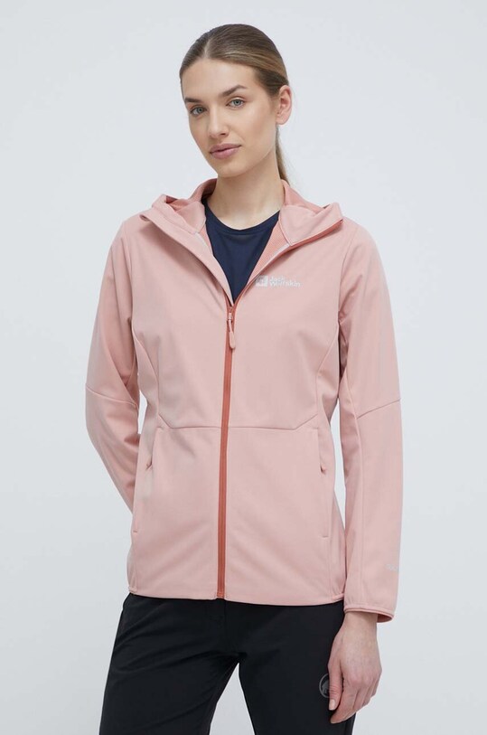 Куртка outdoor Jack Wolfskin Feldberg Hoody з капюшоном рожевий 1306863