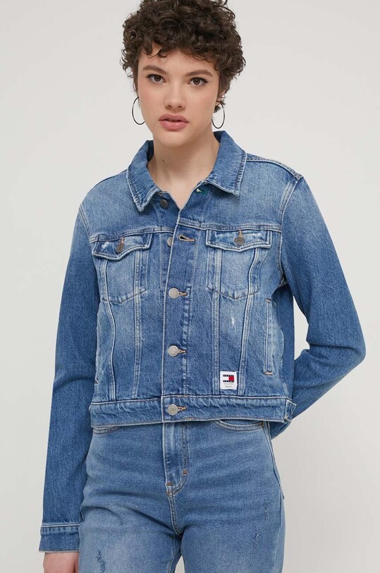 Tommy Jeans geacă din denim necaptusit albastru DW0DW17653