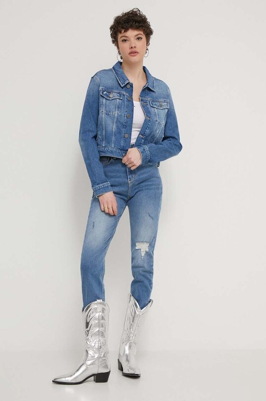 Tommy Jeans geacă din denim DW0DW17653 albastru SS24